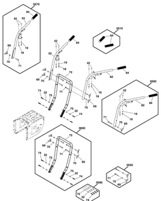 Handles Group Diagram and Parts List for 1696614-04-S1024 2019 Briggs and Stratton Snow Blower